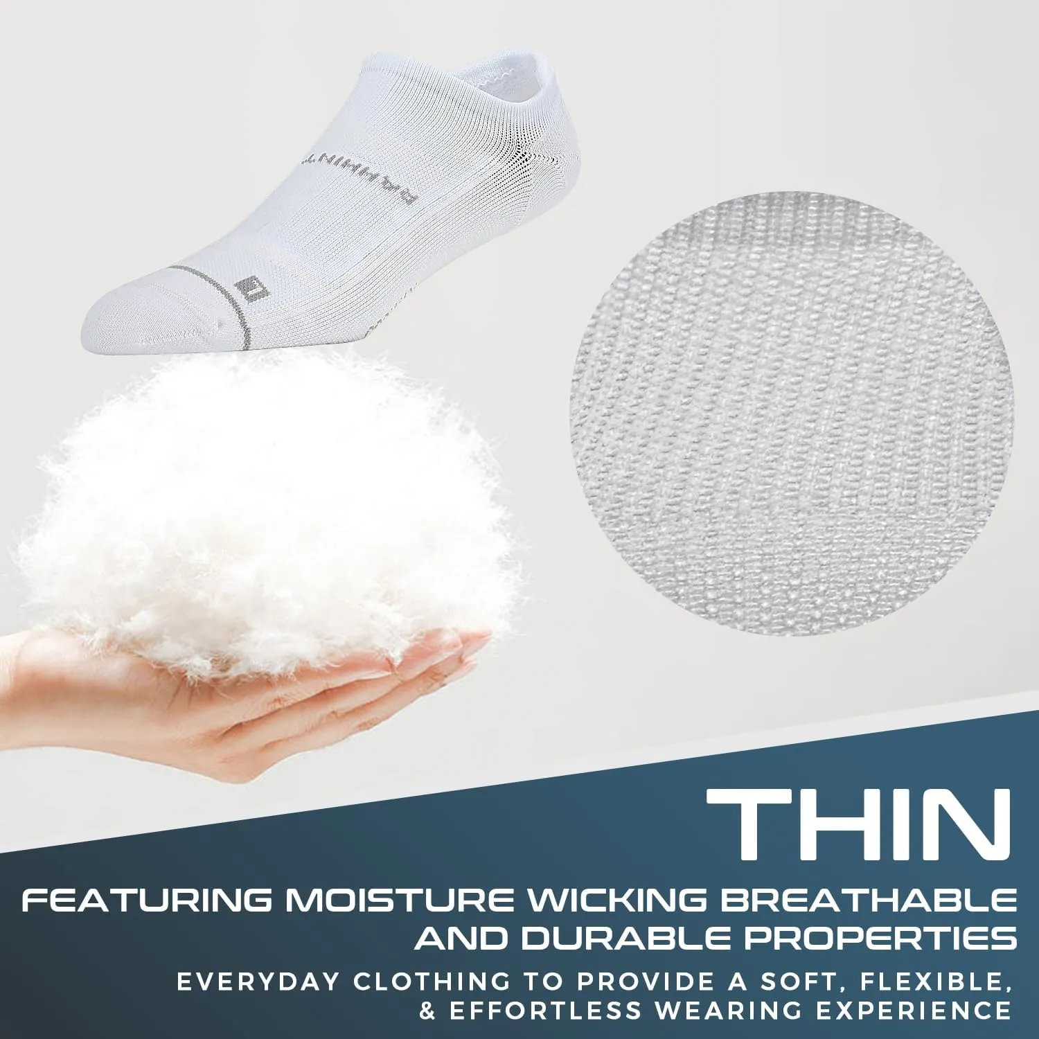 Coolmax No Show Socks 5 Pairs Performance Cooling Compression Running Athletic Thin Breathable Anti Blister Ankle Socks