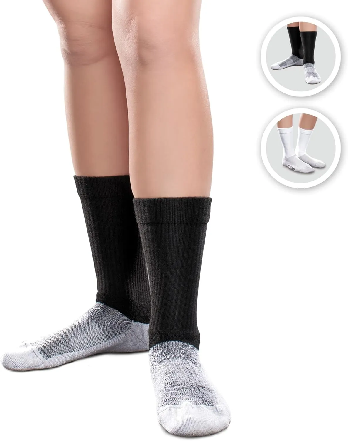 Core-Spun 10-15mmHg Medical Compression Socks - Light Graduated Crew Flight Compression Socks