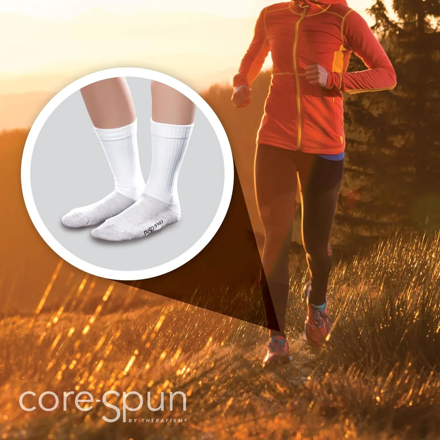 Core-Spun 10-15mmHg Medical Compression Socks - Light Graduated Crew Flight Compression Socks