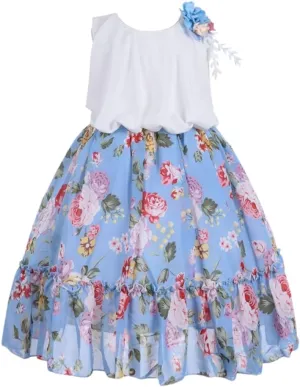 Cosplay Life Floral Dress for Girls and Young Adults Fashion Flower Waistline Kids Party Festival Dress Ages 2-6 Years Old