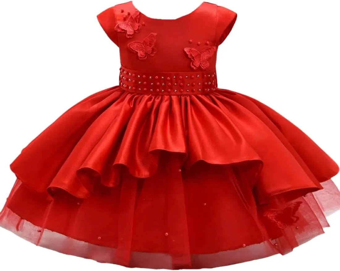 Cosplay Life Floral Dress for Girls and Young Adults Fashion Flower Waistline Kids Party Festival Dress Ages 2-6 Years Old