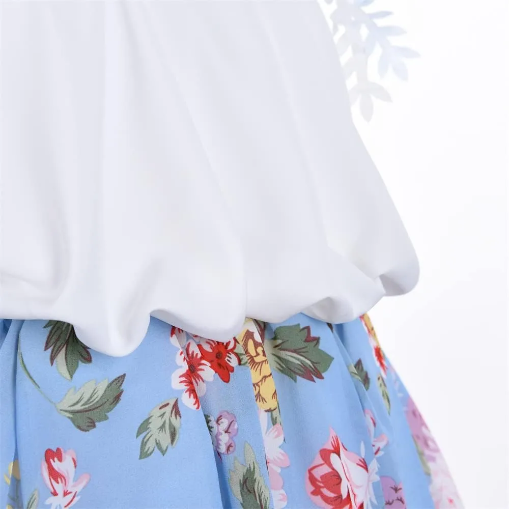 Cosplay Life Floral Dress for Girls and Young Adults Fashion Flower Waistline Kids Party Festival Dress Ages 2-6 Years Old