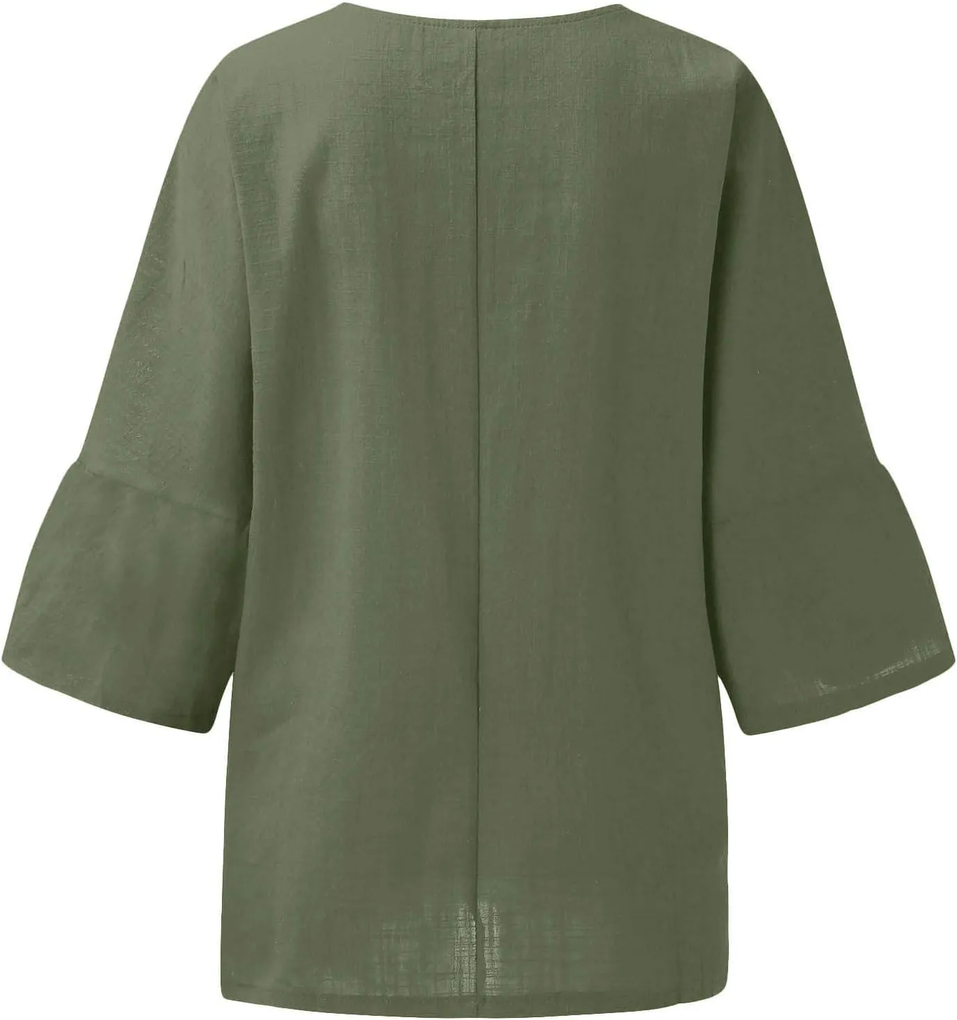 Cotton Linen Shirt Women Summer Half Sleeve Tops Solid Color Blouses Tunic Casual Loose Fitted Blouse 2025
