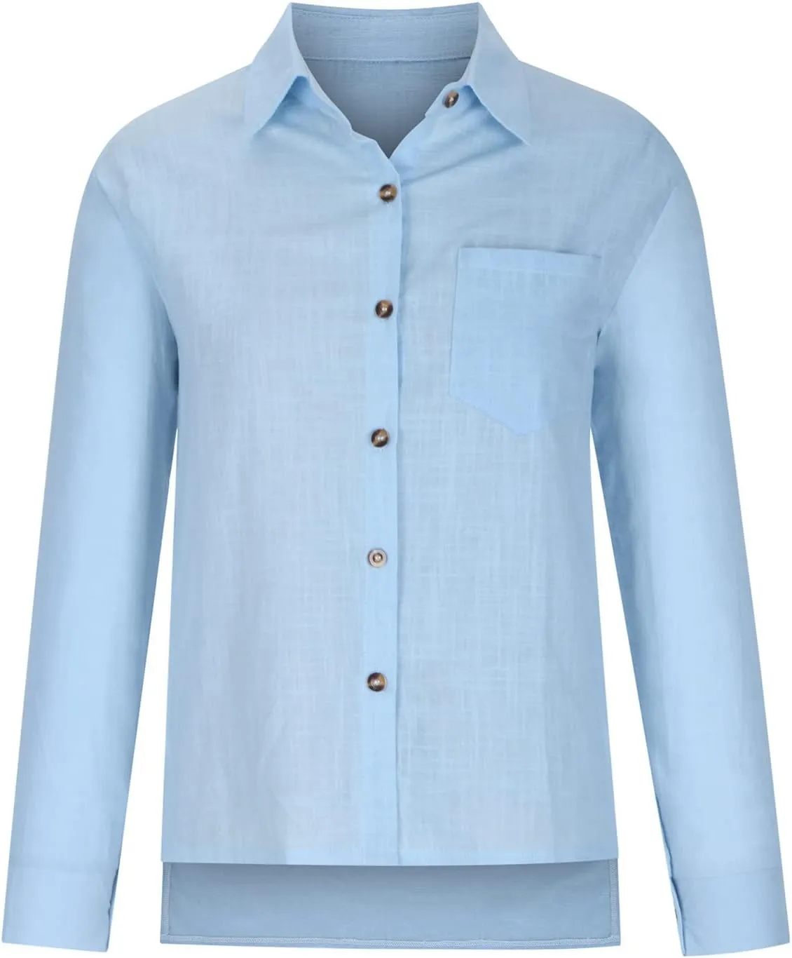 Cotton Linen Shirts for Women 2025 Spring Summer Tops Button Down Blouses with Chest Pocket Solid Shirts Plus Size