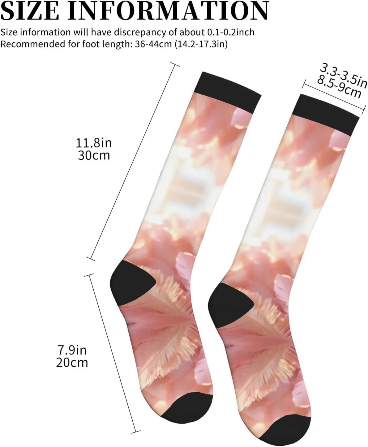 Dancing Feather Print Circulation Compression Socks For Plantar Fasciitis Edema And Post Surgery