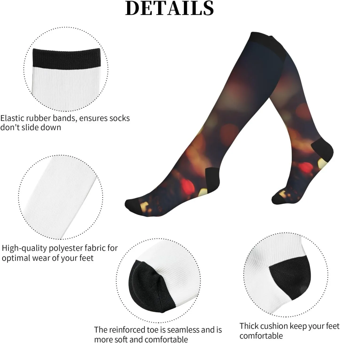 Dream colorful Print Circulation Compression Socks For Plantar Fasciitis Edema And Post Surgery