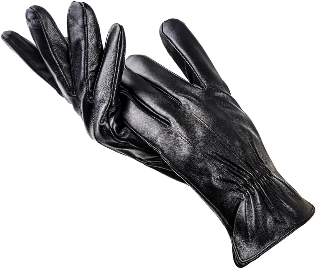 Driving Thin Soft Mens Leather Gloves, Warm Winter Gloves Leather Men's,Black Gloves Male Winter,Leather Men's Gloves