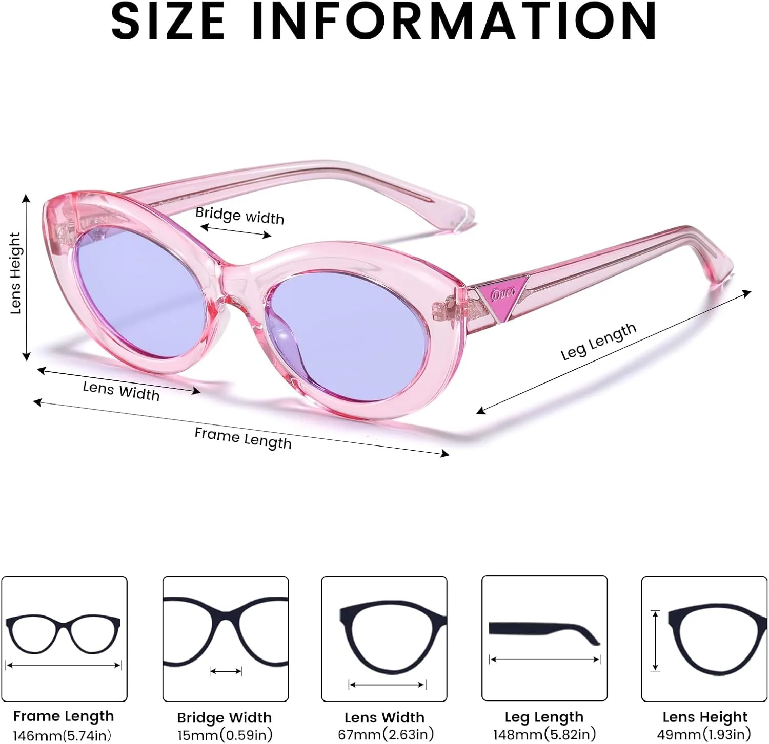DUCO Cat Eye Sun Glass Retro Oval Sunglasses for Women Clout Glasses Vintage Polarized UV 400 Protection 1223