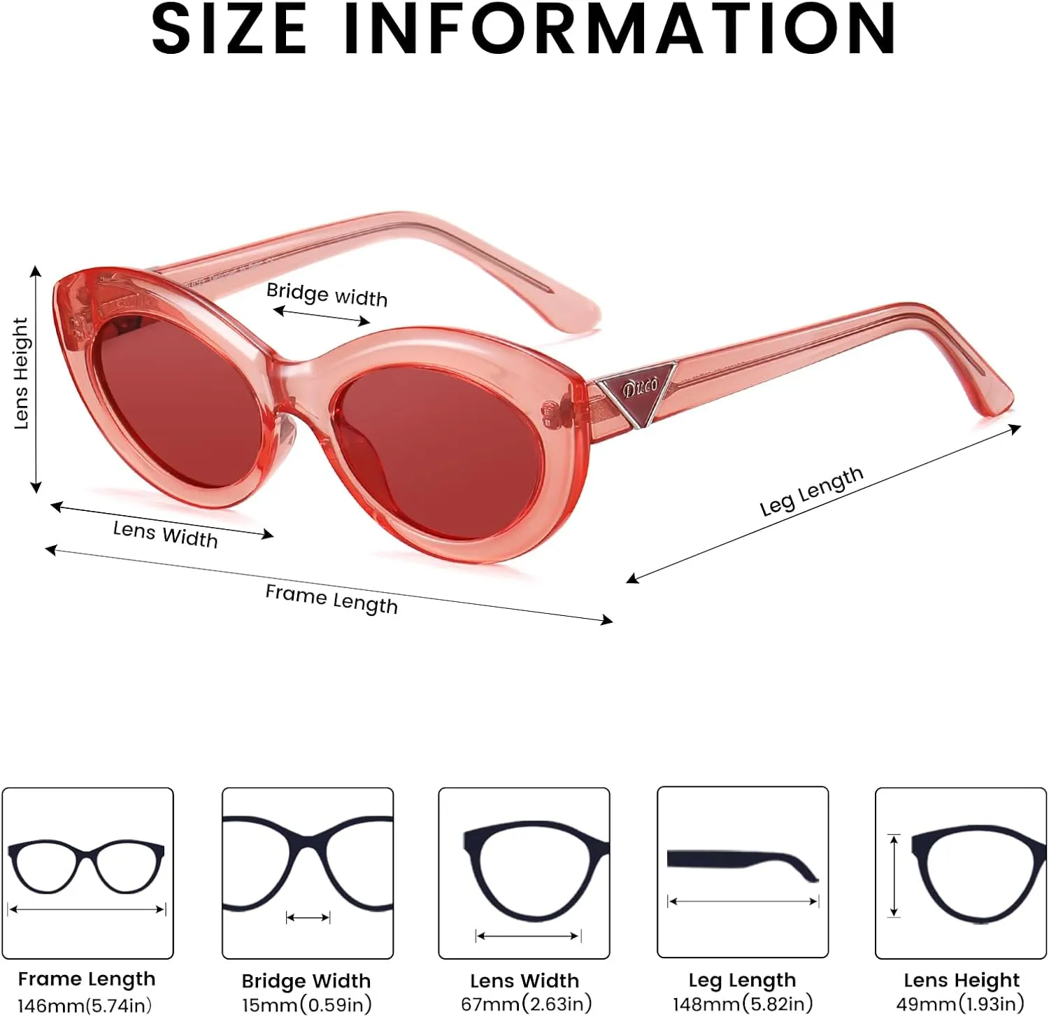 DUCO Cat Eye Sun Glass Retro Oval Sunglasses for Women Clout Glasses Vintage Polarized UV 400 Protection 1223