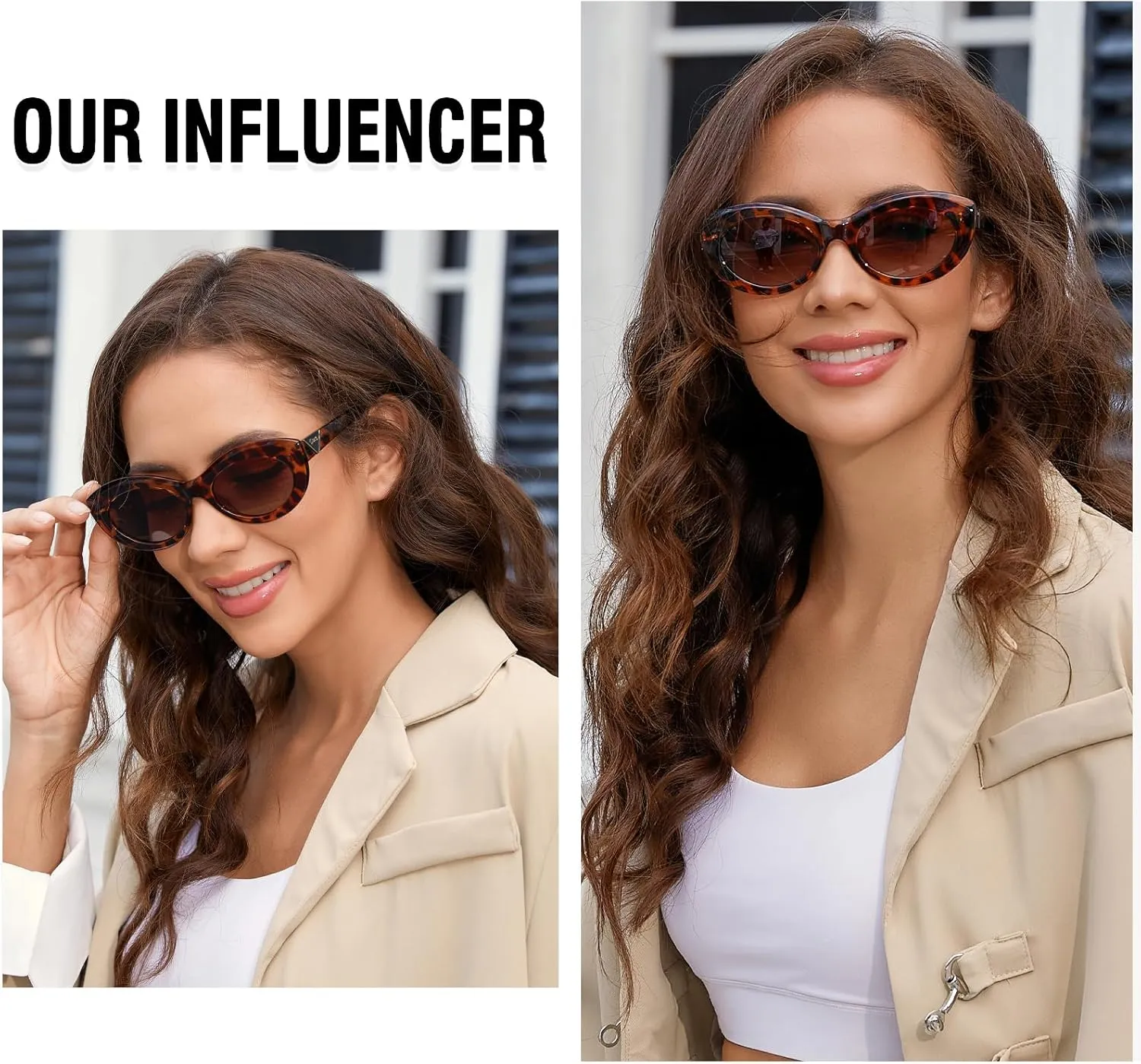 DUCO Cat Eye Sun Glass Retro Oval Sunglasses for Women Clout Glasses Vintage Polarized UV 400 Protection 1223