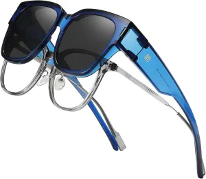 DUCO Fit Over Sunglasses Wraparound Sunglasses Polarized Over Glasses Sunglasses For Men Women UV Protection DC8970
