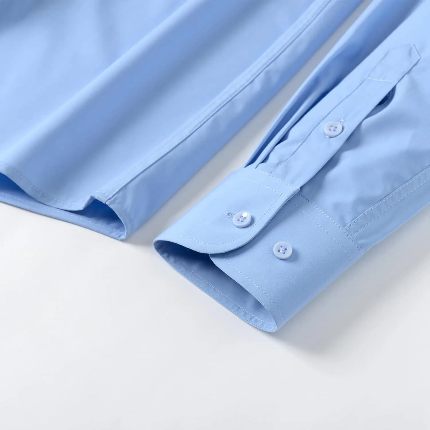 FAHIZO Men's Dress Shirt Casual Regular Fit Stretch Soild Long Sleeve Button Up Shirts