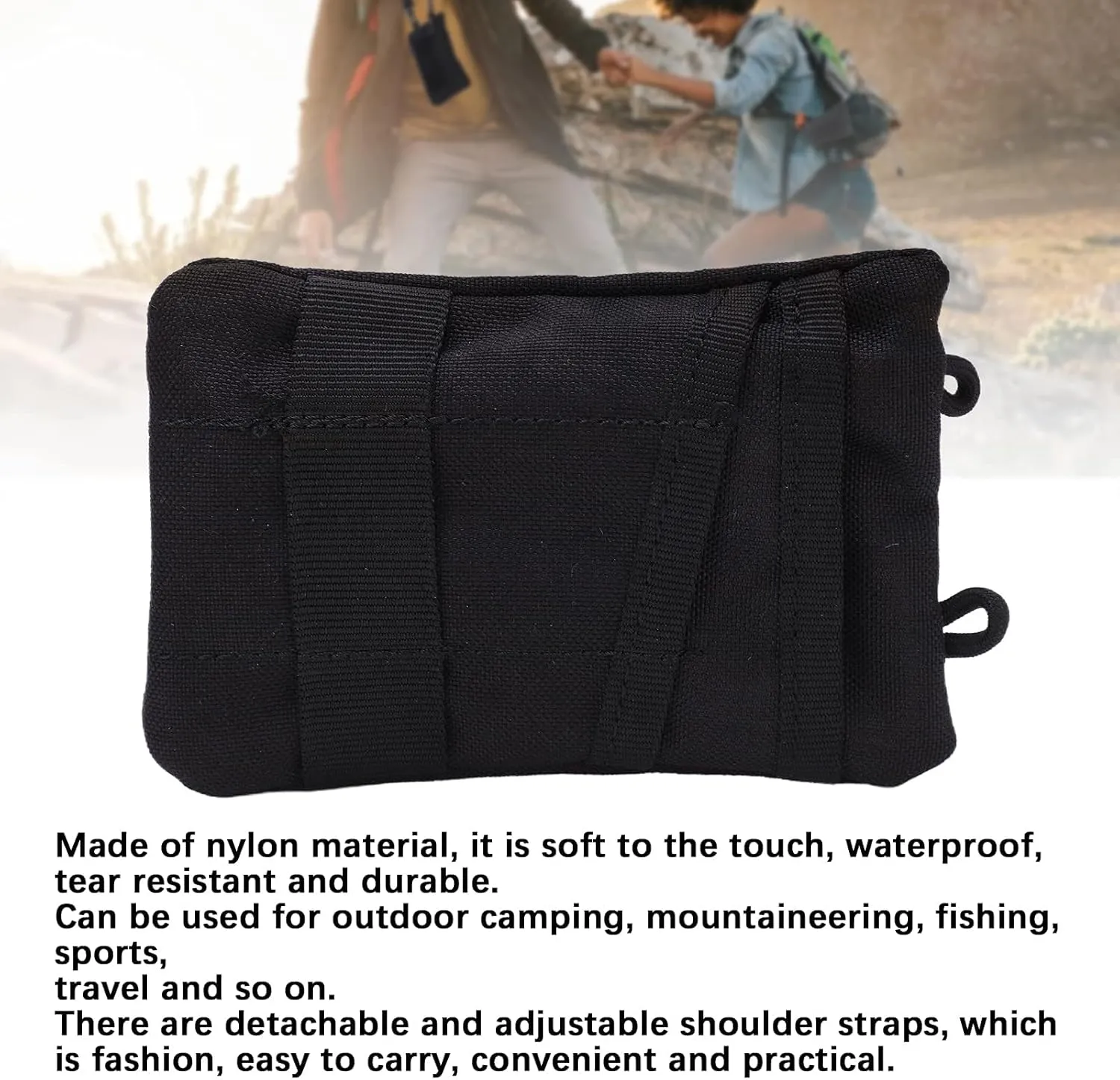 Fashion Waist Pack, Portable Travel Zipper Waist Bag Waterproof Outdoor EDC Molle Pouch Wallet for Camping Hiking Running Cycling