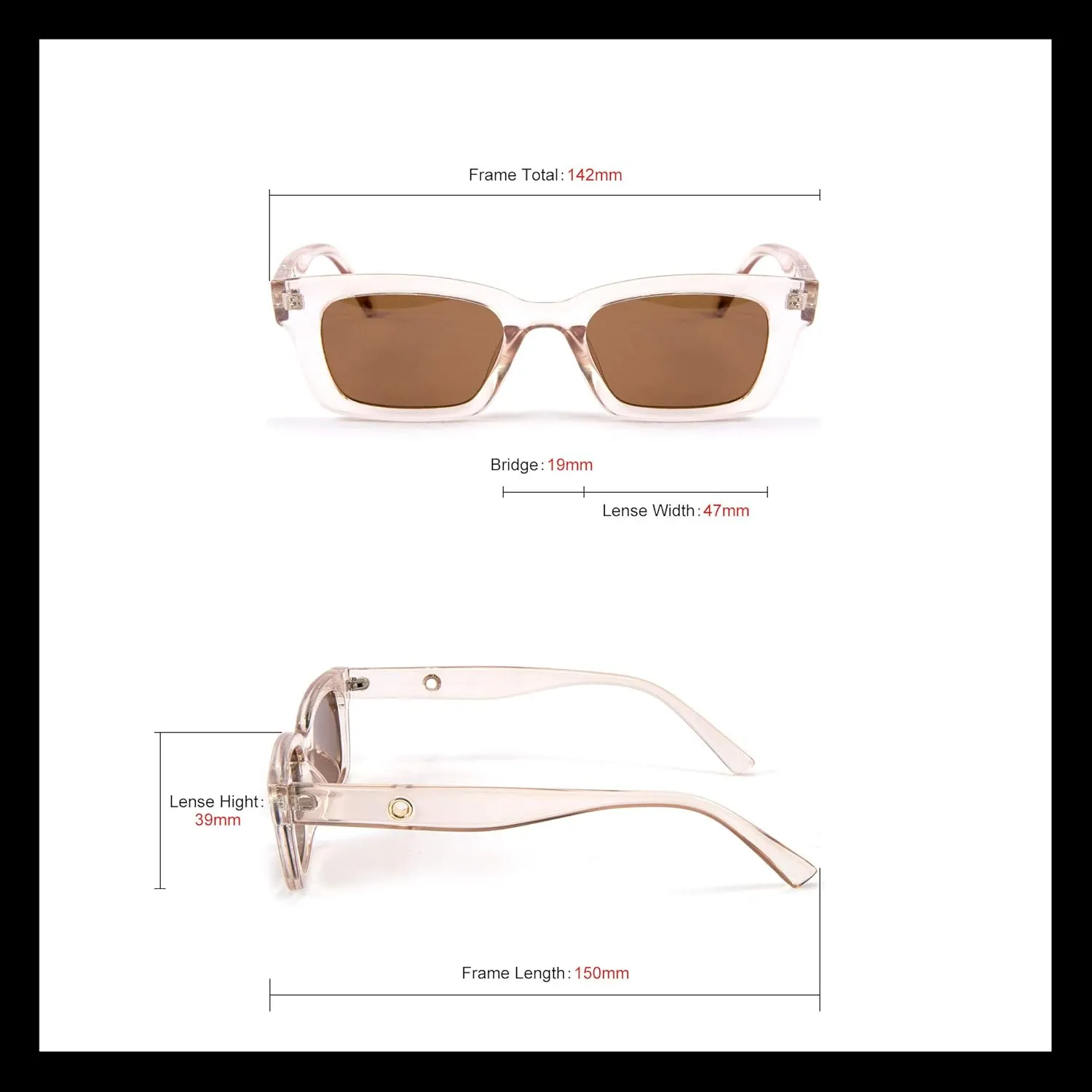 FEISEDY Retro Rectangular Polarized Sunglasses 90's Vintage Frame UV400 Protection for Women Men B2677