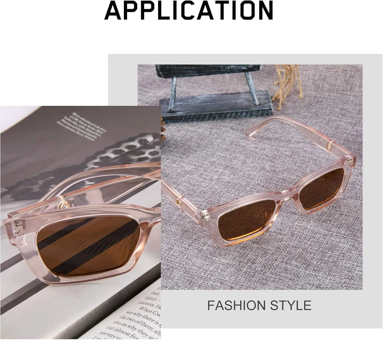 FEISEDY Retro Rectangular Polarized Sunglasses 90's Vintage Frame UV400 Protection for Women Men B2677