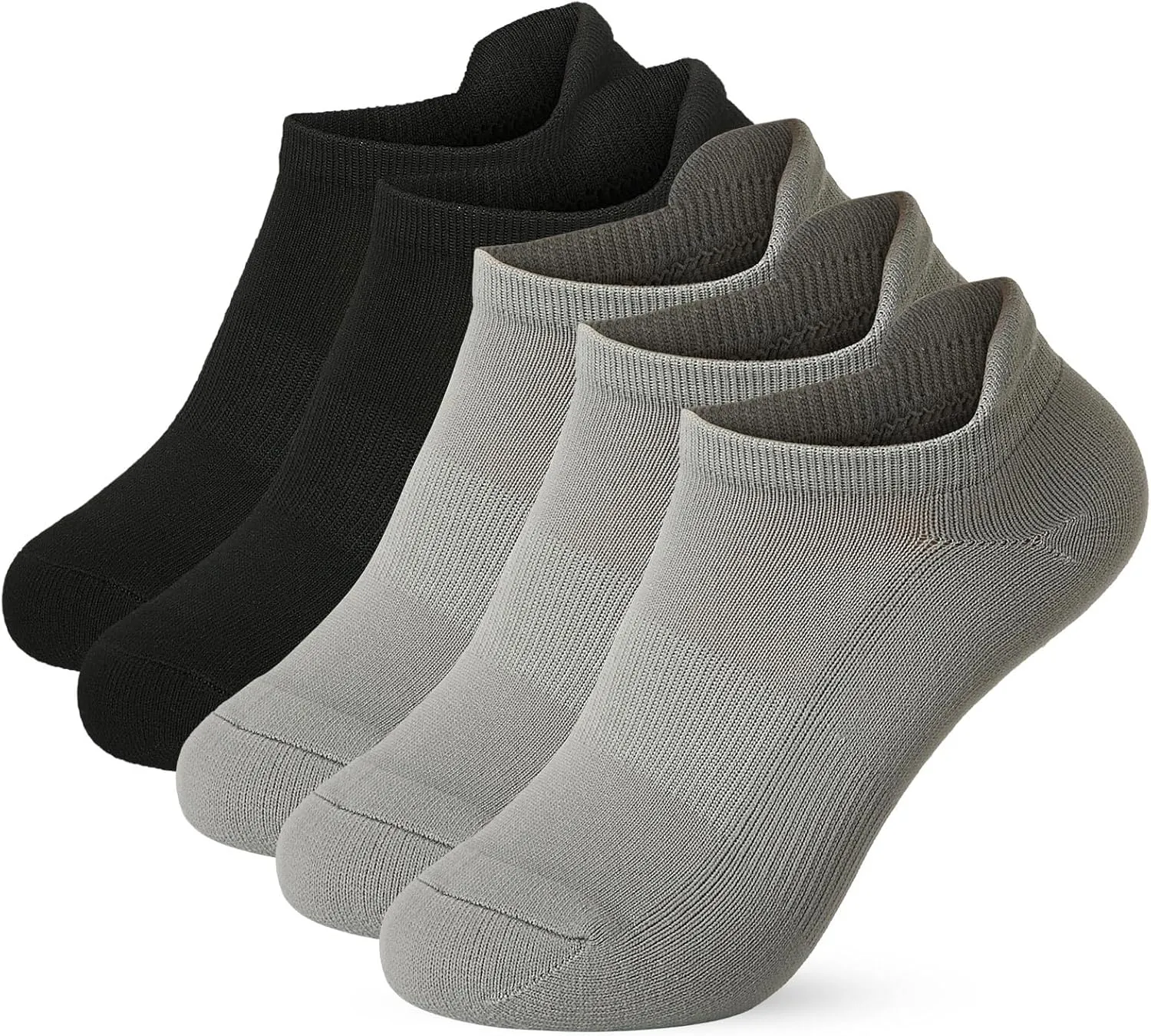 FGZ No Show Socks Women Men Low Socks Heel Tab Athletic Running Non Slip 5 Pairs