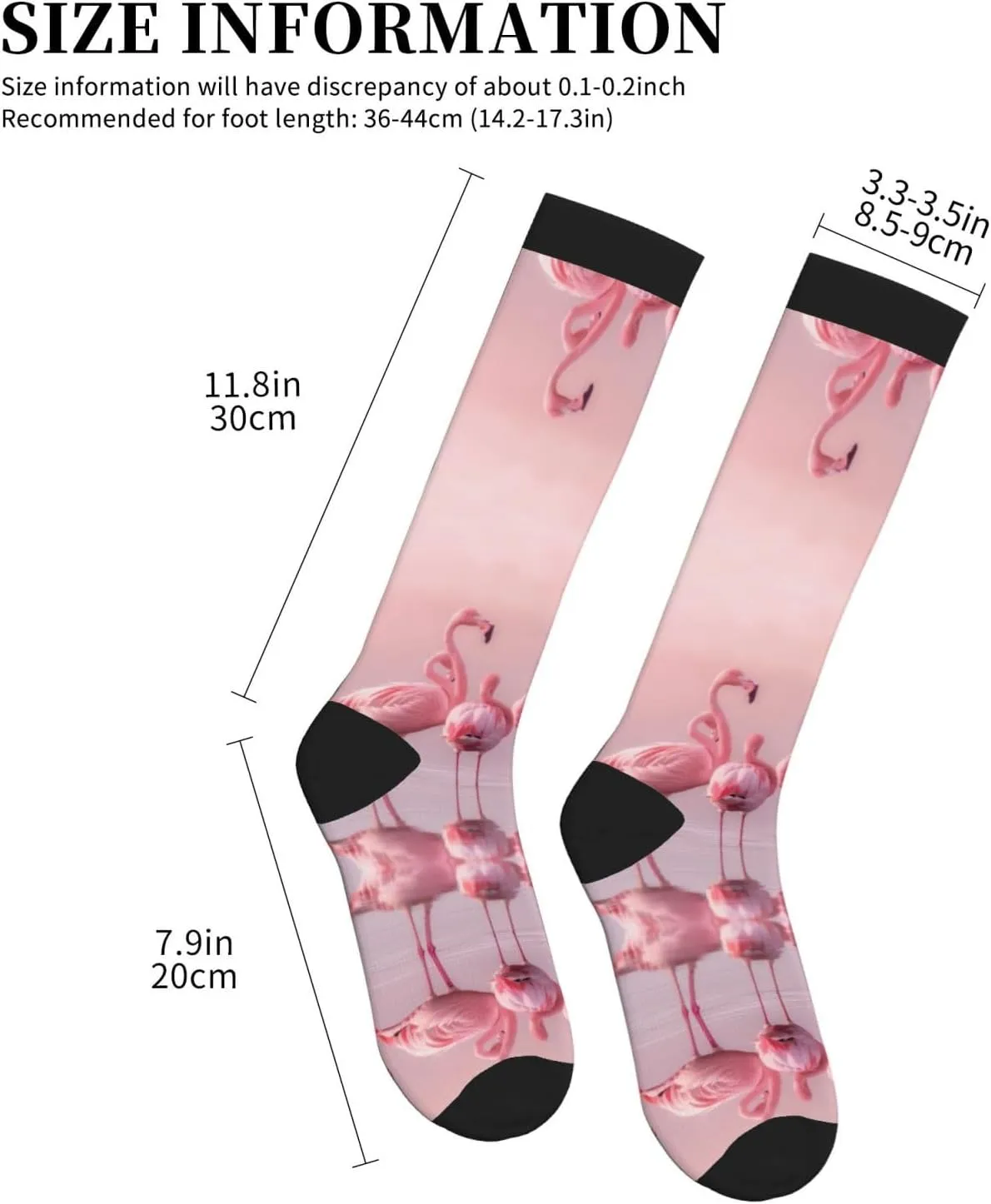 flamingos1 Print Circulation Compression Socks For Plantar Fasciitis Edema And Post Surgery
