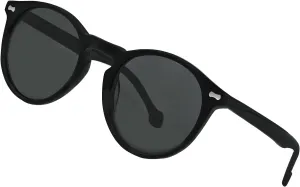 FreeFineTech Polarized Sunglasses UV400 Protection Acetate Frame Metal Vintage Round Sunglasses for Men and Women