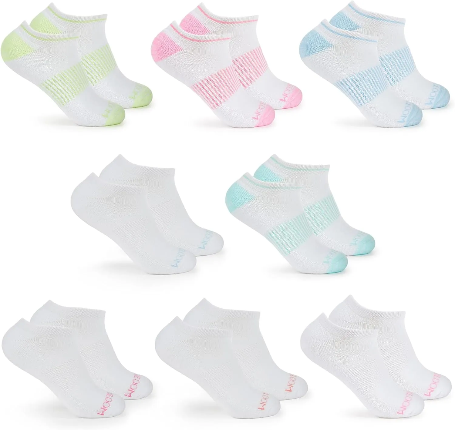 Fruit of the Loom No Show Socks Womens 8 Pack - Arch Support, Soft Cushioned, Breathable Low Cut Ankle Socks for Women