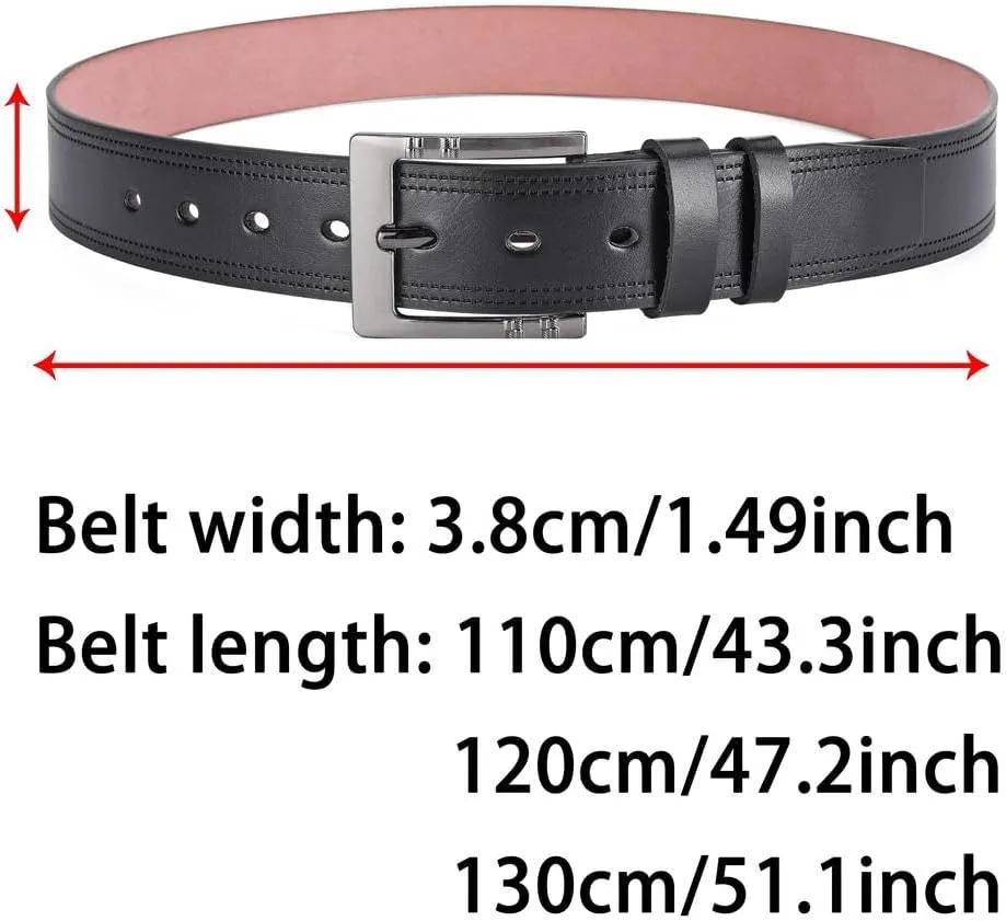 Genuine Leather For Men's Buckle Jeans Casual Belts Business Cowboy Waistband Male Fashion