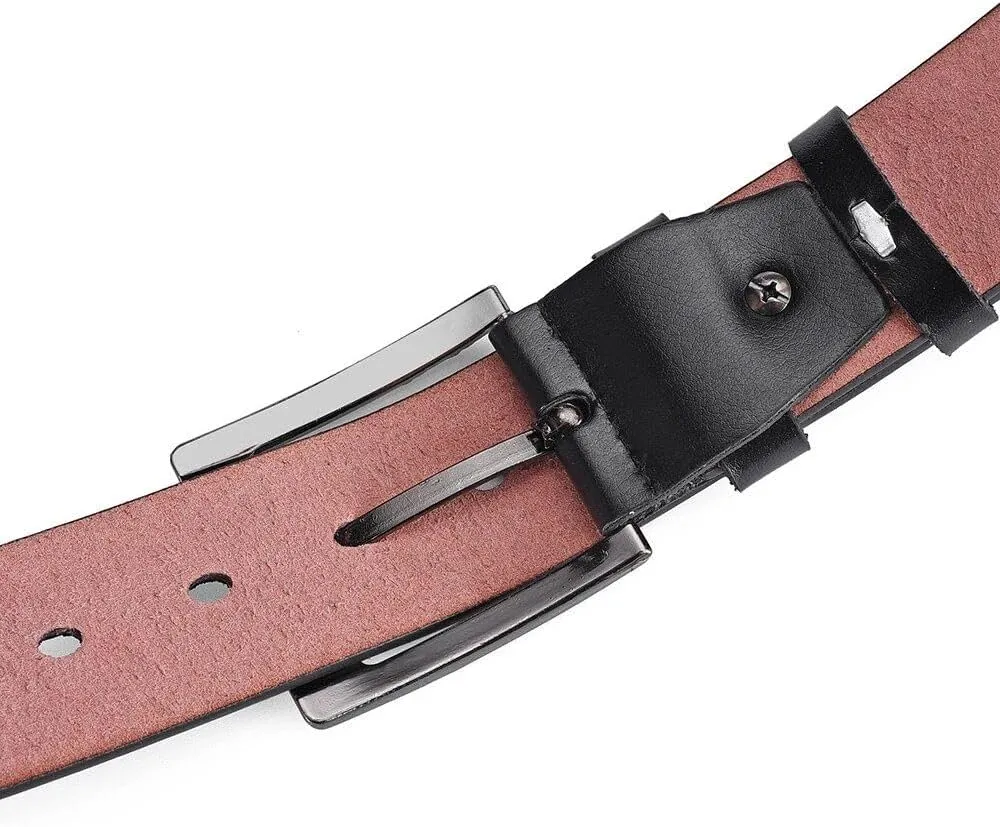 Genuine Leather For Men's Buckle Jeans Casual Belts Business Cowboy Waistband Male Fashion