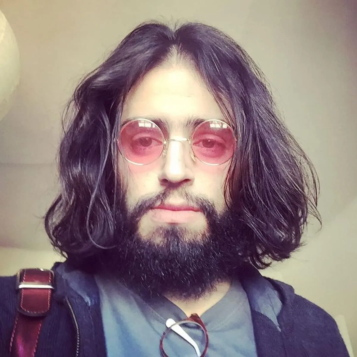 Gleyemor Polarized Round Sunglasses for Men Women Hippie Small Circle Glasses Red Yellow Lenses