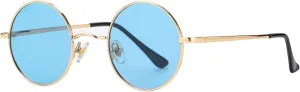 Gleyemor Polarized Round Sunglasses for Men Women Hippie Small Circle Glasses Red Yellow Lenses