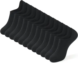 GUUNIEE No Show Socks Womens 4 or 6 Pairs Black Invisible Liner Non Slip Low Cut Socks Thin Short Ladies