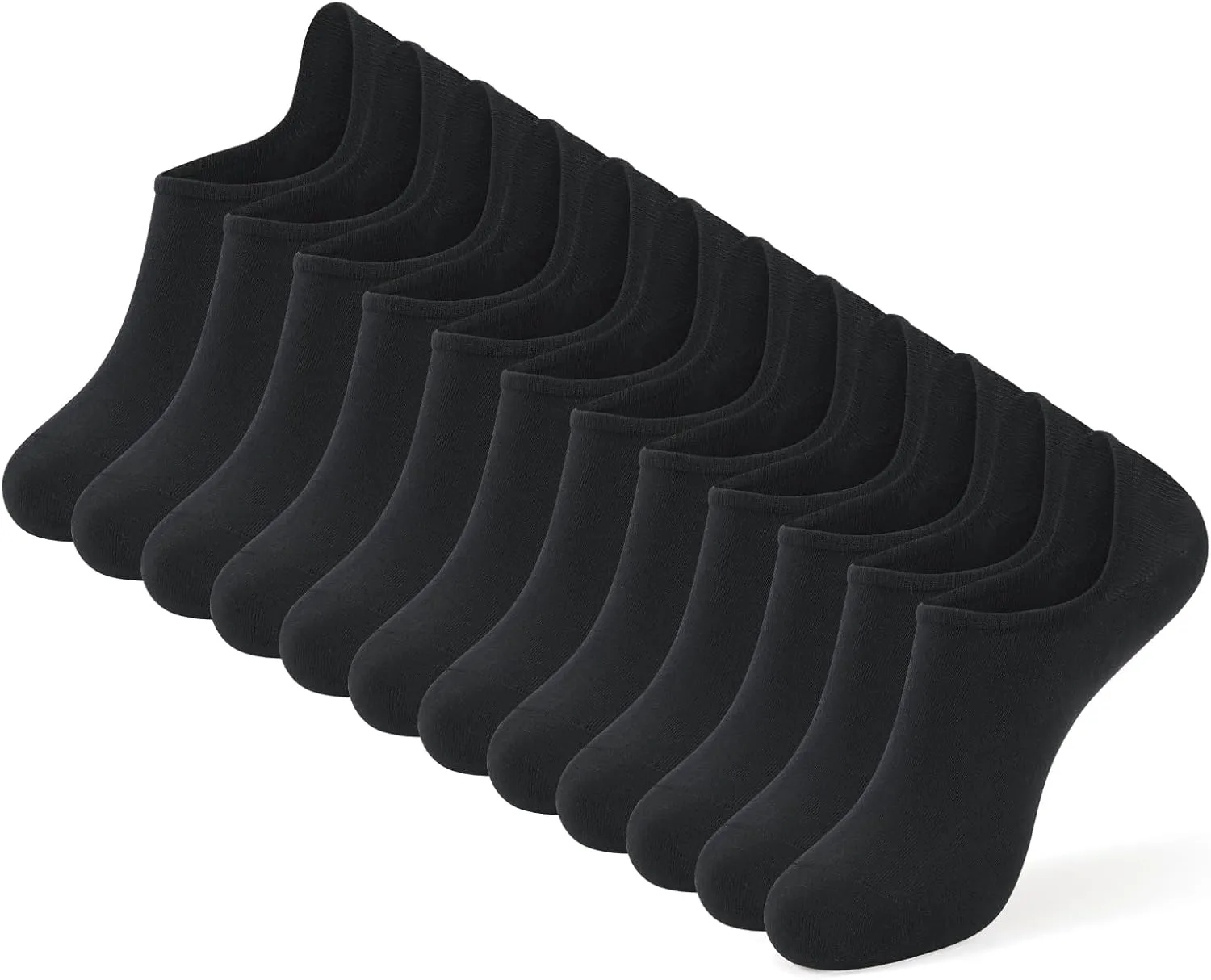 GUUNIEE No Show Socks Womens 4 or 6 Pairs Black Invisible Liner Non Slip Low Cut Socks Thin Short Ladies