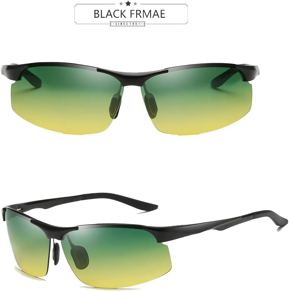 GUZTAG Polarized Glasses for Men & Women – Night Vision Driving/Sun Glasses with Aluminum Frame Sports Sunglasses