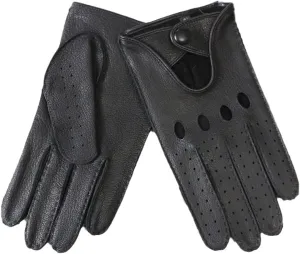 Haitpant Men's Thin Single Skinless Locomotive Spring Summer Autumn Driving Full Finger Genuine Leather Gloves