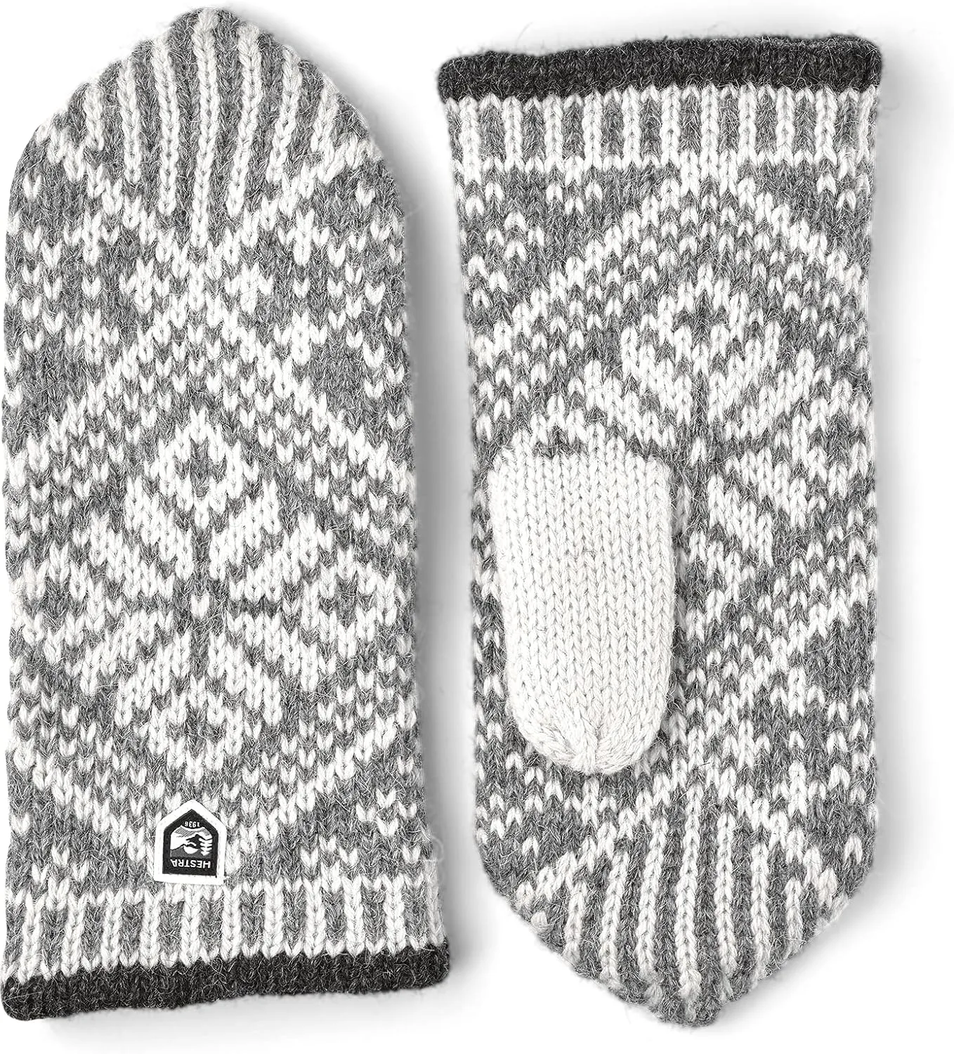 Hestra Unisex Nordic Wool Mitt, Knitted Mittens with Retro Design for Cold Weather & Everyday Wear for Men & Women
