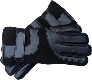 Homoyoyo Warm Winter Men Gloves Thicken Plush Windproof Slip Black Average Size