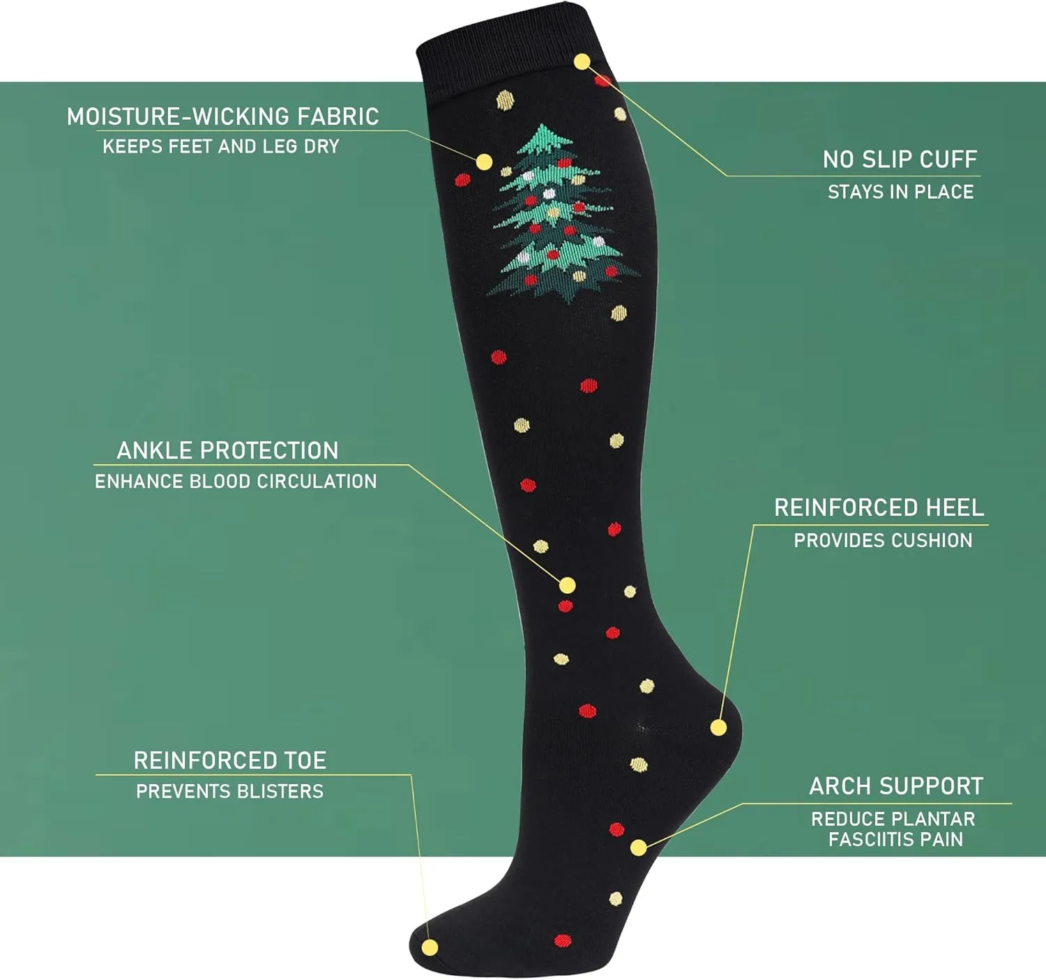 HYRIXDIRECT Compression Socks for Men Women 20-30 mmHg Compression Socks