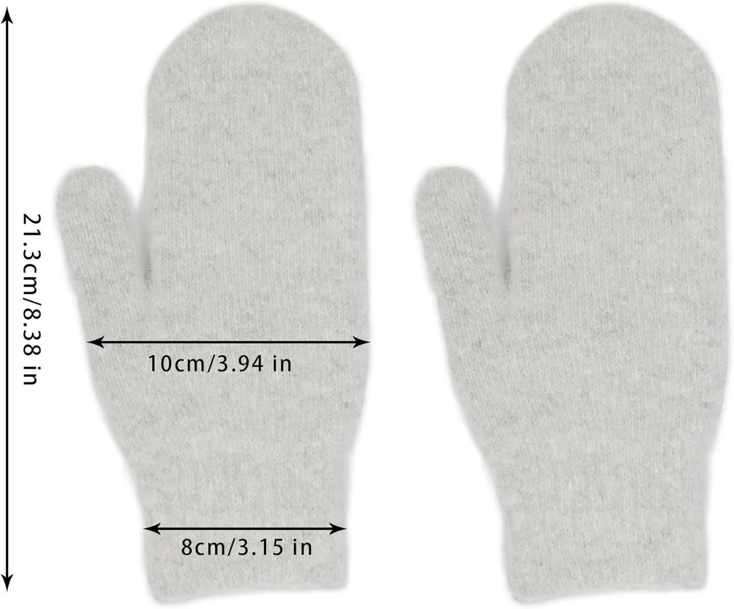 INOGIH Women Warm Knit Mittens - Winter Soft Warm Elastic Faux-Rabbit-Fur Gloves Mittens for Cold Weather
