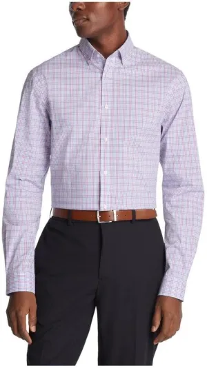 IZOD Men's Dress Shirt Slim Fit Stretch Fx Cooling Collar Check