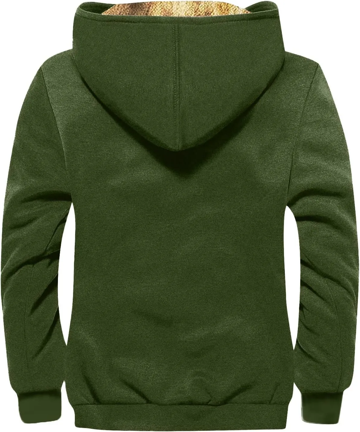 JJHAEVDY Mens Jacket Solid Fleece Lined Jackets Full Zip Long Sleeve Coats Fashion Trendy Hoodie Loose Jacket with Pockets