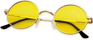 KANASTAL Polarized Round Sunglasses for Women Men Circle Hippie Style Sun Glasses UV400 Protection Halloween Cosplay