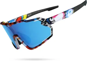 Kids Baseball Sunglasses - UV400 Protection Cycling Sunglasses, Kids Polarized Glasses with Case and Myopic Frame, Youth Baseball Glasses for Cycling, Running, Softball, Suitable for Boys Aged 4-15
