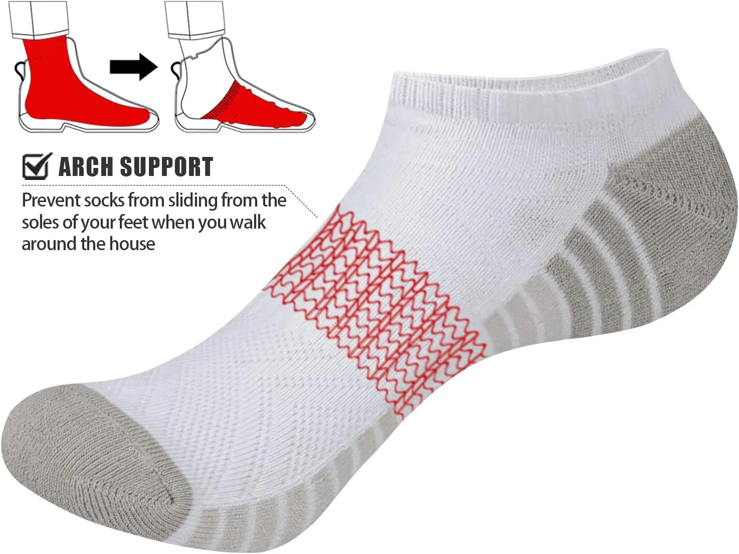 Ladies No Show Socks For Women, Breathable Low Cut Ankle Casual Everyday Running Athletic Invisible Socks, 6 Pairs