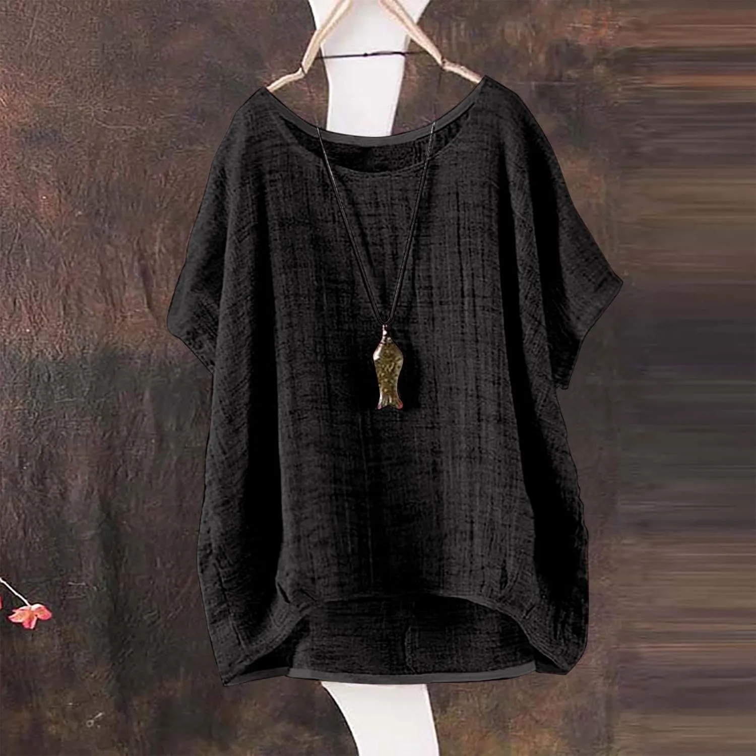 Linen Shirts for Women 2025 Spring Summer Casual Boho Shirts Comfy Loose Short Sleeve Hippie Peasant Tops Blouses