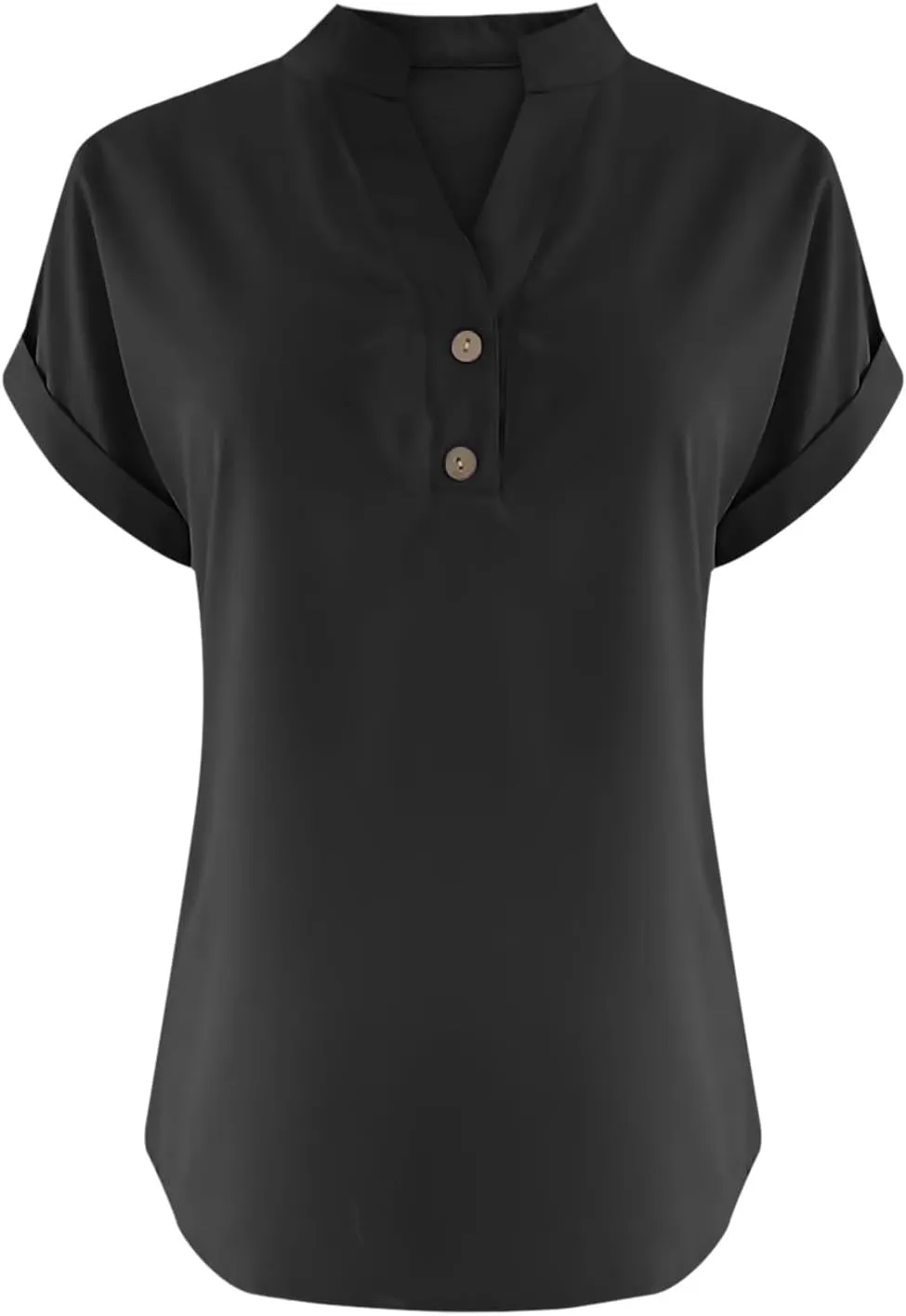 Linen Shirts for Women Summer Button Down Blouses V Neck Short Sleeve T Shirts Comfy Trendy Business Casual Work Tops