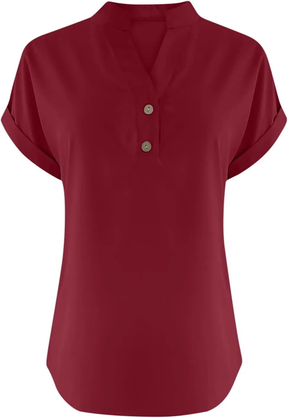 Linen Shirts for Women Summer Button Down Blouses V Neck Short Sleeve T Shirts Comfy Trendy Business Casual Work Tops