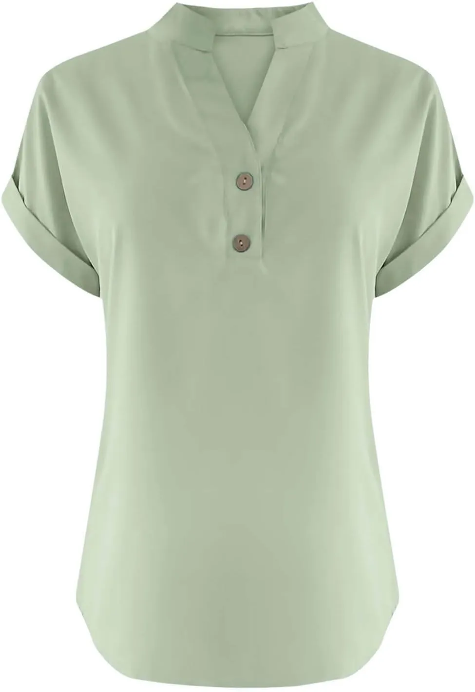 Linen Shirts for Women Summer Button Down Blouses V Neck Short Sleeve T Shirts Comfy Trendy Business Casual Work Tops