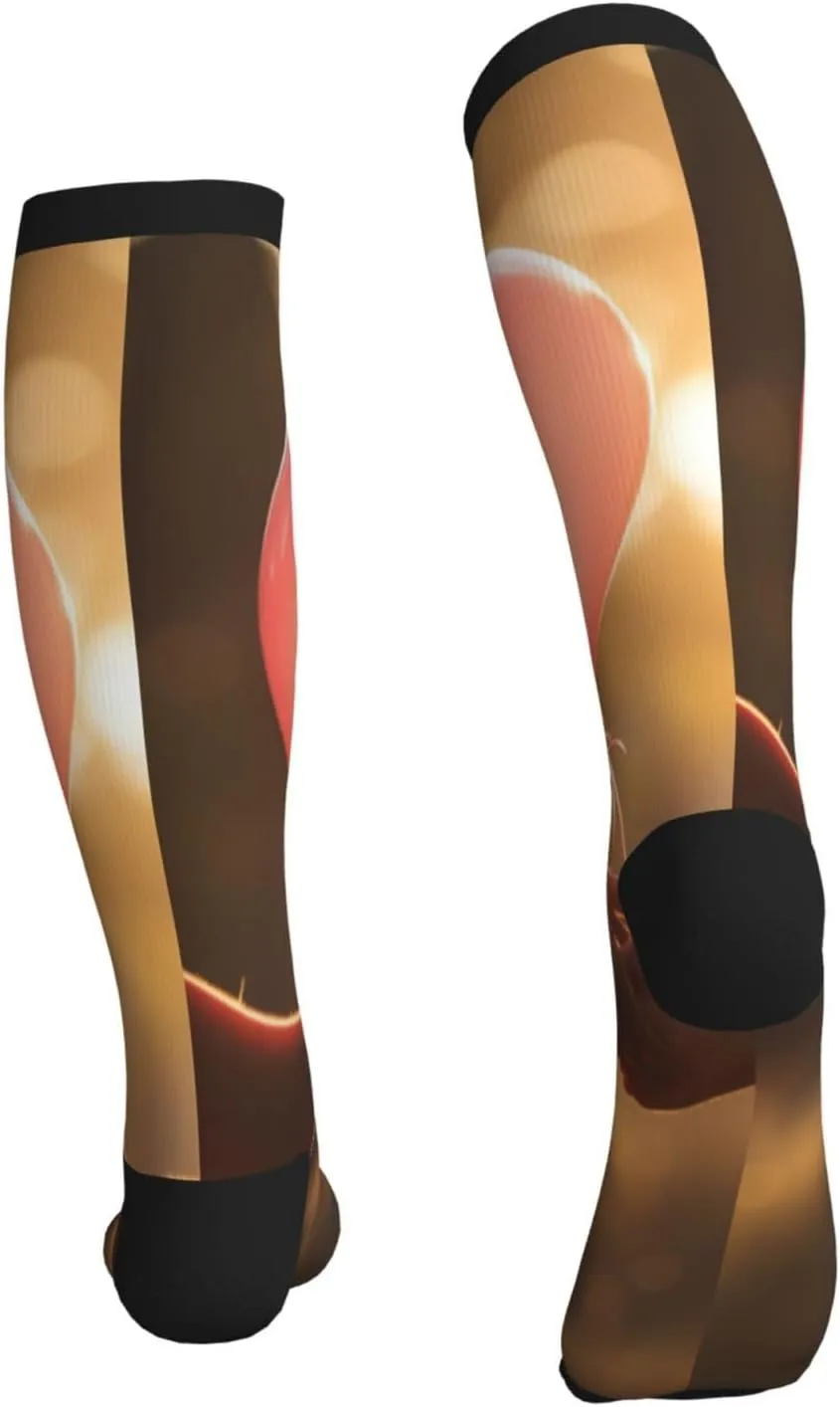 Lovely Hearts Print Circulation Compression Socks For Plantar Fasciitis Edema And Post Surgery