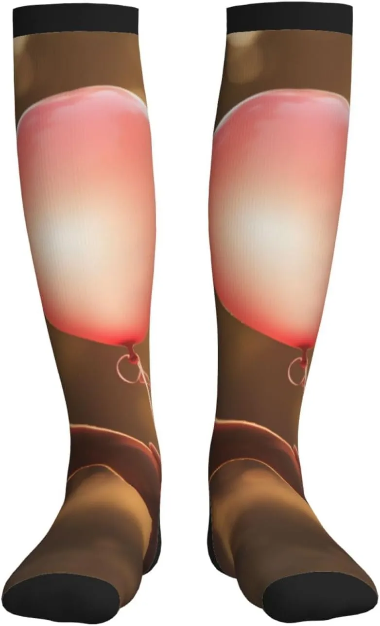 Lovely Hearts Print Circulation Compression Socks For Plantar Fasciitis Edema And Post Surgery