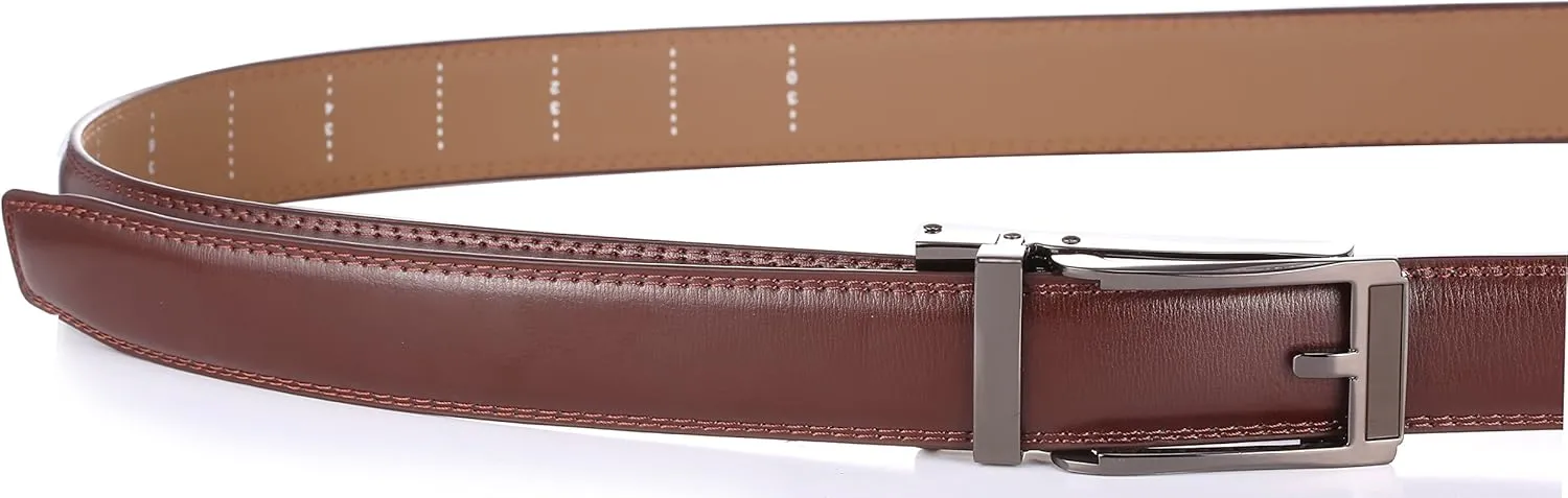 Marino Avenue Mens Genuine Leather Ratchet Dress Belt with Open Linxx Buckle