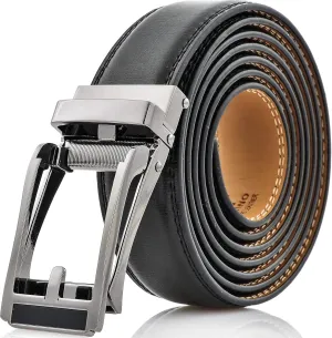 Marino Avenue Mens Genuine Leather Ratchet Dress Belt with Open Linxx Buckle