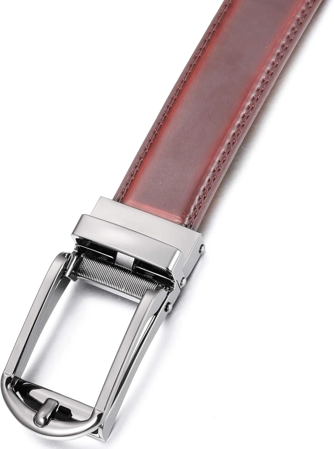Marino's Mens Genuine Leather Ratchet Dress Belt with Open Linxx Buckle