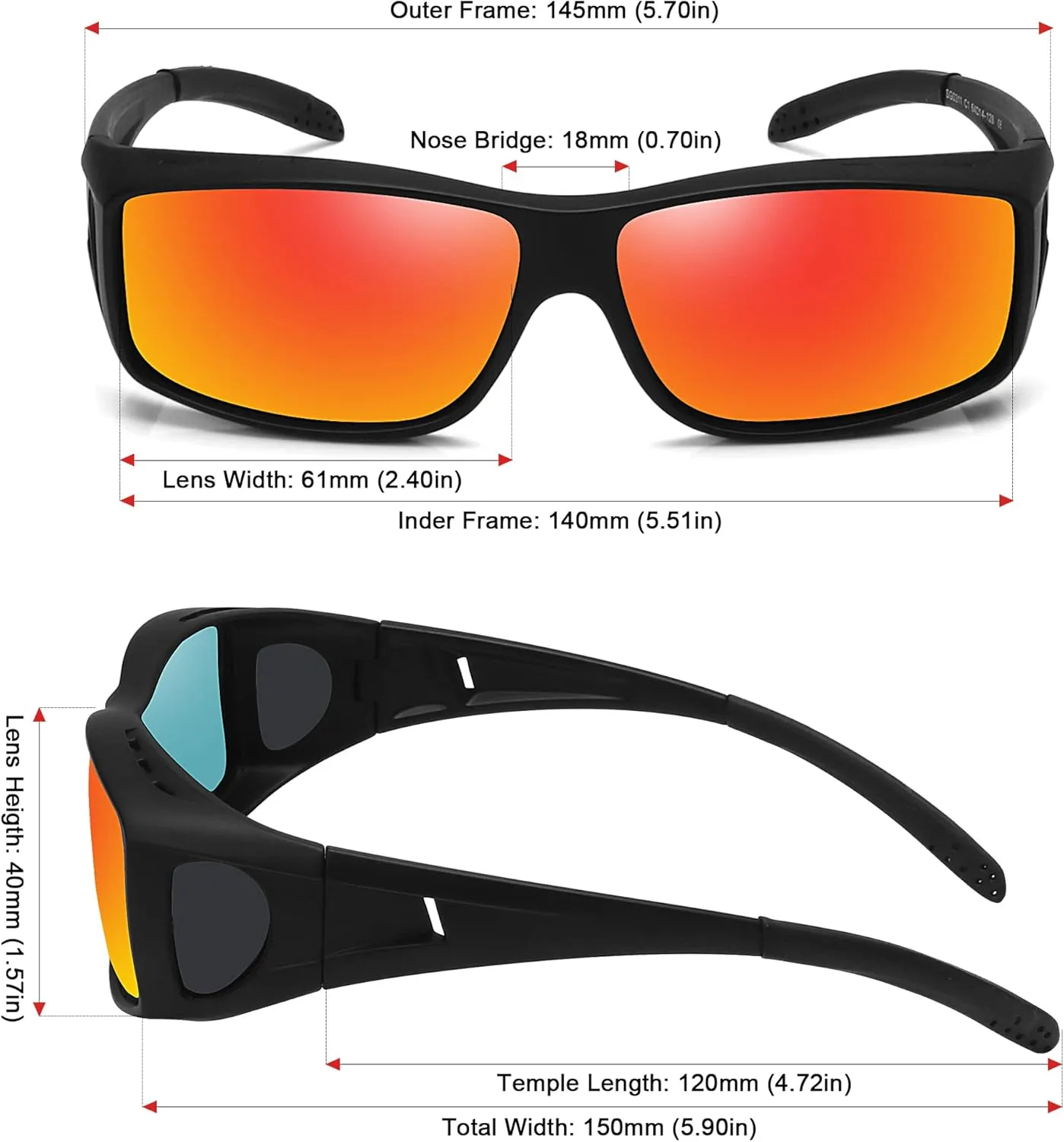 MEETSUN Fit Over Glasses Sunglasses for Men Women,Wrap Around Sunglasses Polarized UV400 Protection